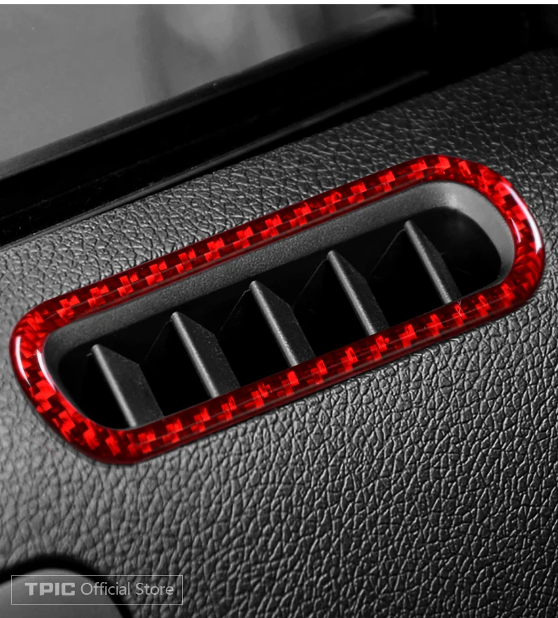 Для Ford Mustang 2009-2013 украшение салона автомобиля углеродное волокно двери автомобиля кондиционер Выход вентиляционные наклейки для авто Крышка отделка