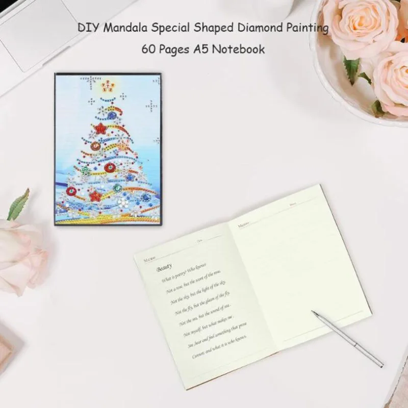 5D DIY Santa Claus Diamond Painting A5 Notebook Diary Book Sketchbook Special Shaped Mandala NoteBook Christmas | Дом и сад