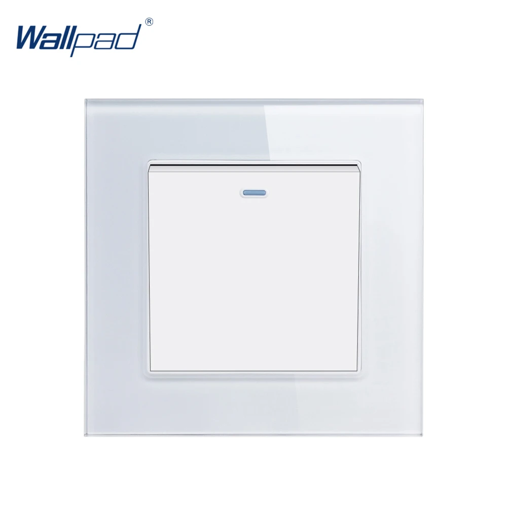 Переключатель сброса Wallpad из закаленного стекла 110 V-250 V ЕС Великобритания стандартная мгновенная 1 банда Кнопка сброса переключатель дверной Звонок
