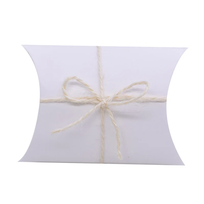 White 50 шт., новинка, бумажная подушка, Подарочная коробка, коробки для конфет, аксессуары для поставки, свадебные украшения, подарочные коробки - Цвет: White