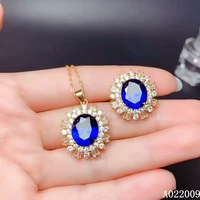 kjjeaxcmy fine jewelry 925 sterling silver inlaid optimize sapphire ring pendant luxury girl suit support test