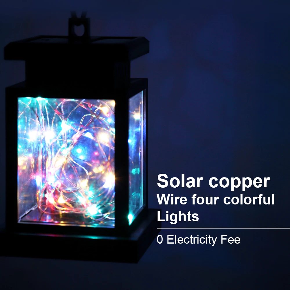Фонарь из медной проволоки на солнечной энергии четыре цвета водонепроницаемый