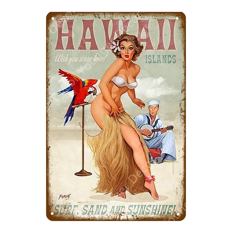 Декор для бара Aloha Tiki винтажный постер серфинга Постер Life Is A Beach с металлическими