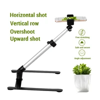 adjustable photography mobile phone holder stand desk high angle shot bracket monopod with phone clip for photovideo shooting