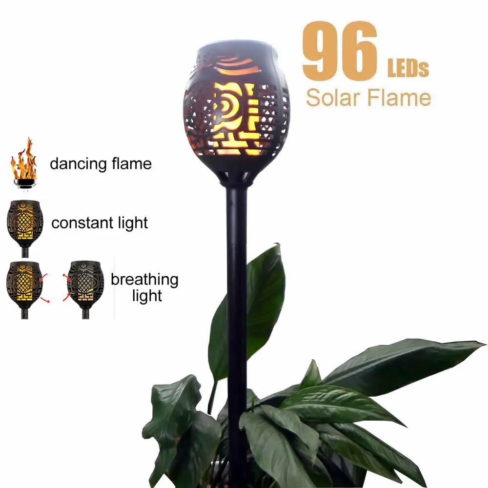 Solar 96LED Lawn Dancing flame Torch Lights radar 3 working mode NEW LED Flame Flicke torch Landscape Garden Lamp L | Лампы и