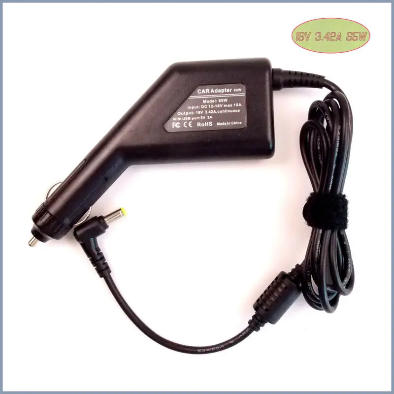 Автомобильный адаптер питания постоянного тока зарядное устройство + USB порт для