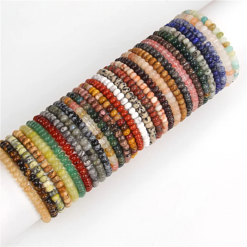 

4X6MM Natural Abacus Beads Bracelet Multicolor Men Women Crystal Healing Energy Stone Stretch Bracelets Lovers Jewelry Gifts