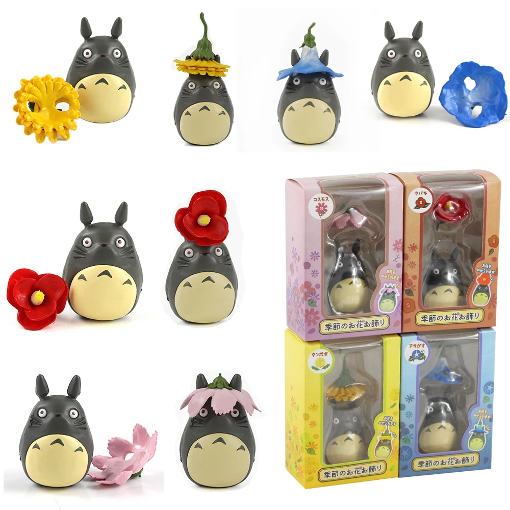 4 шт./компл. тонари No Totoro Studio ghiали Hayao Miyazaki игрушка Тоторо Одуванчик Камелия Космос