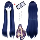 Аниме боруто; Косплэй парик Хината Хьюга парик Для женщин синий длинный парик повязка термостойкие волокна волос + бесплатная парик Кепки Хэллоуин Вечерние