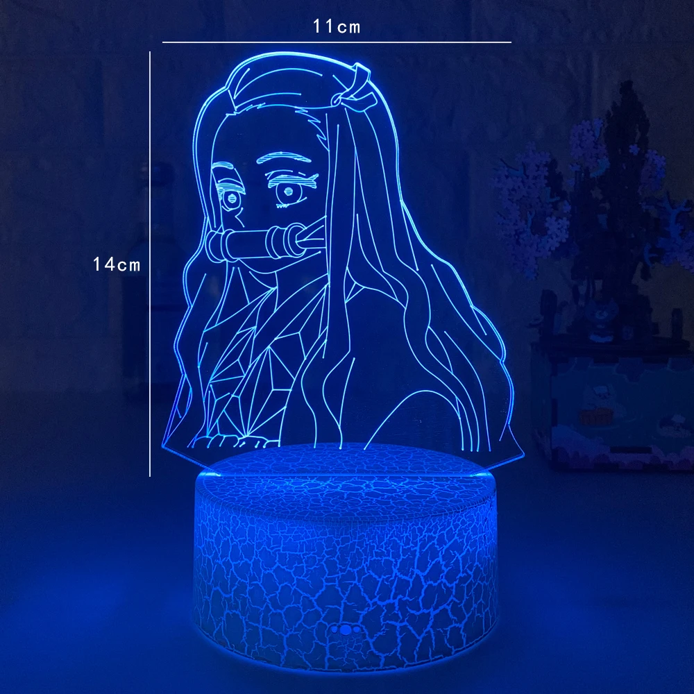 

Kimetsu No Yaiba Nezuko Kamado Figure Led Night Light for Bedroom Decor Nightlight Kids Child Table 3d Lamp Demon Slayer Gift