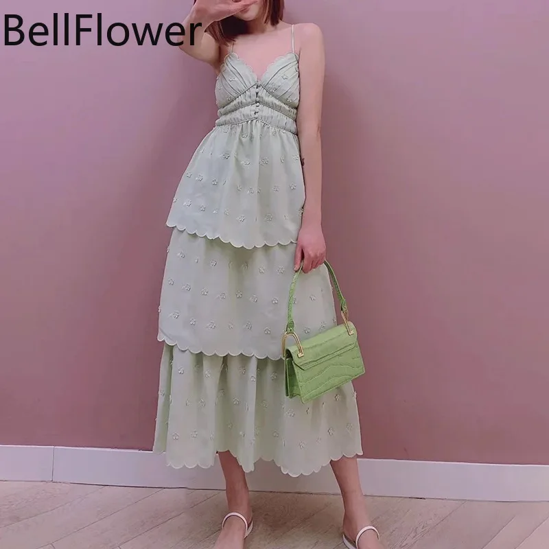 

Floral Cupcake Dress Women Clothing Summer A-LINE Flounced Edge V-Neck Pullover Camisole Sleeveless Casual Vestidos Sexy Dresses
