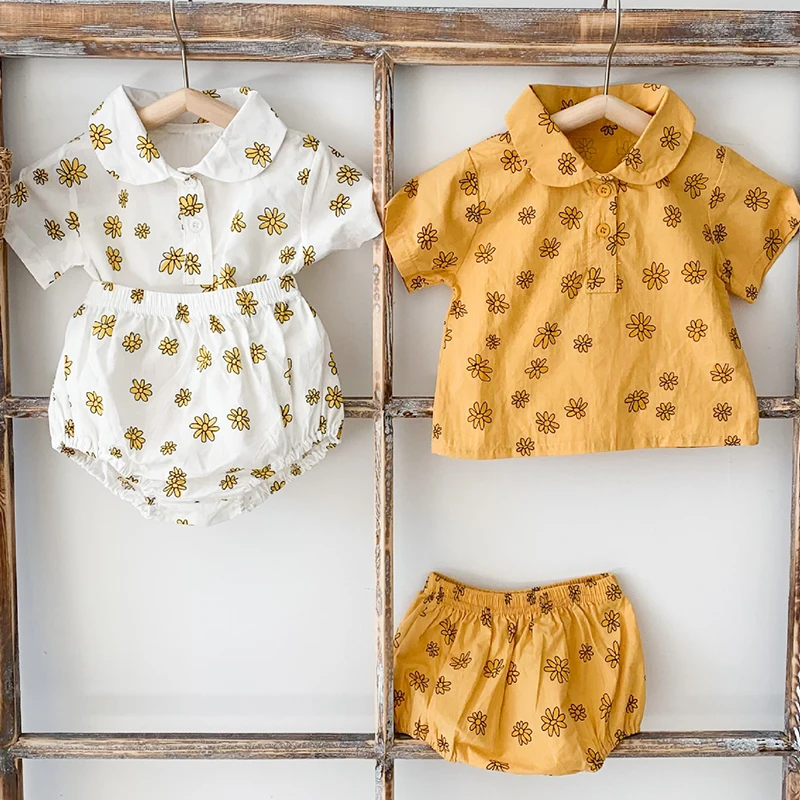 

Baby Clothes Set 2021 Short Sleeve Print Baby Suit Baby Boys Girls Clothes Print Shirt + Shorts Baby Clothing Baby Clothes Set