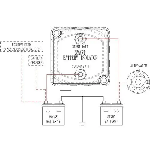 Портативная мощность Volatage чувствительное сплит-реле заряда 12 В 140A 140 AMP VSR Van RV Кемпер водонепроницаемый изолятор