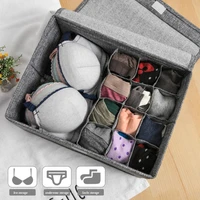 washable bra underwear storage box with cover linen folding cases necktie socks underwear clothing organizer container
