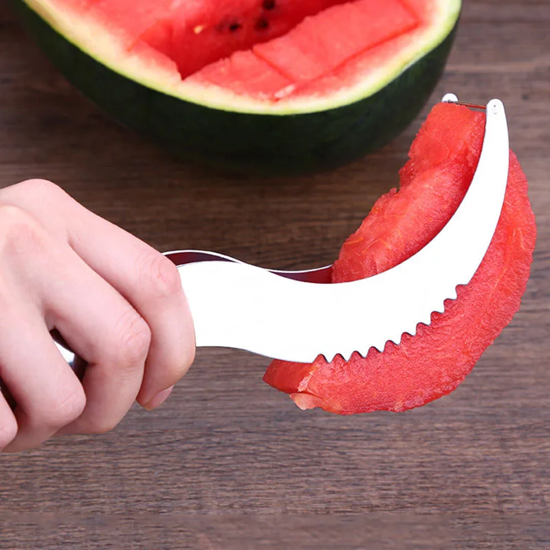 

Household Watermelon Cutter Stainless Steel Fruit Splitter Dicing Tool Knife Slicer Peeler Sliced Melons Divider Kitchen Gadgets