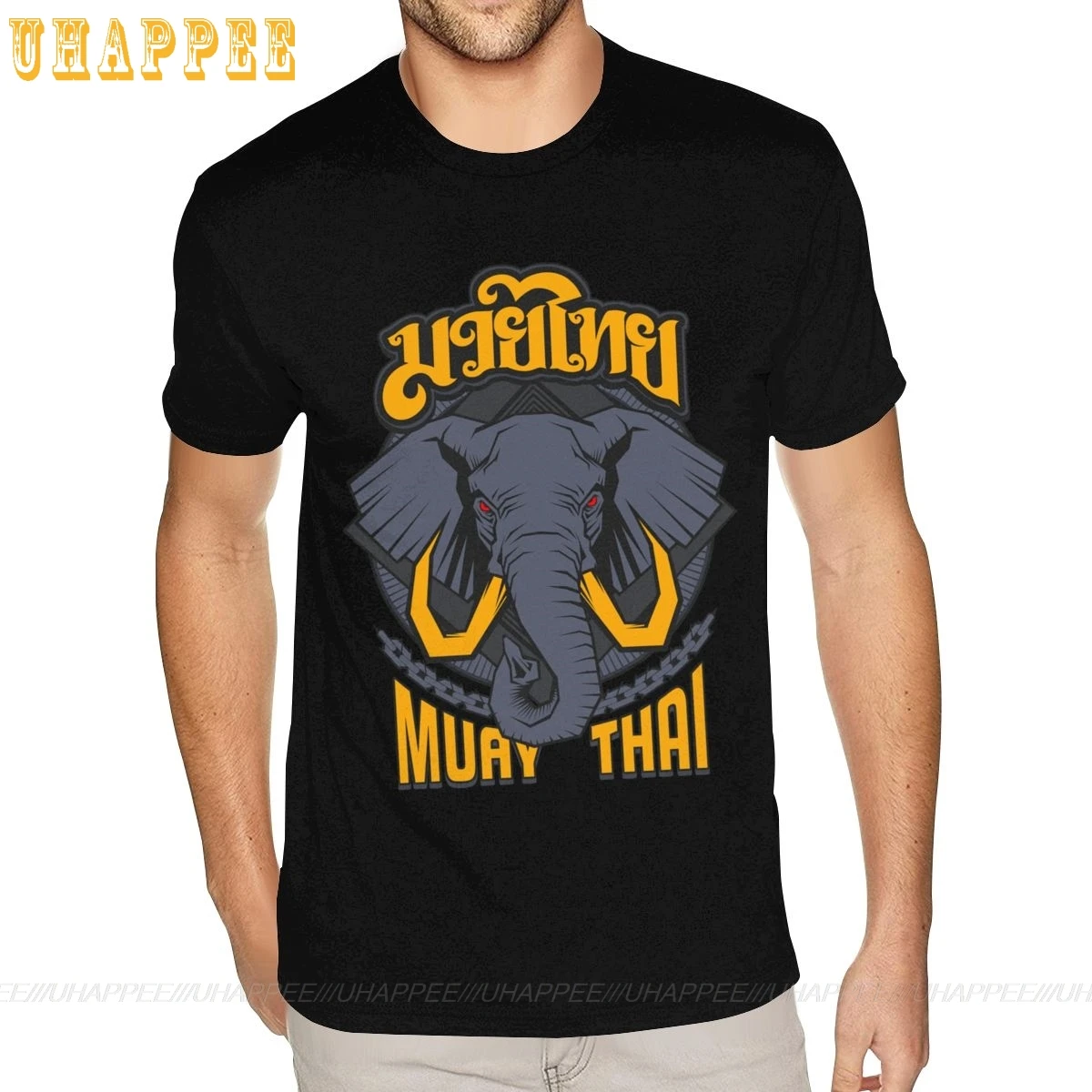 Мужская футболка из натурального хлопка с коротким рукавом и круглым