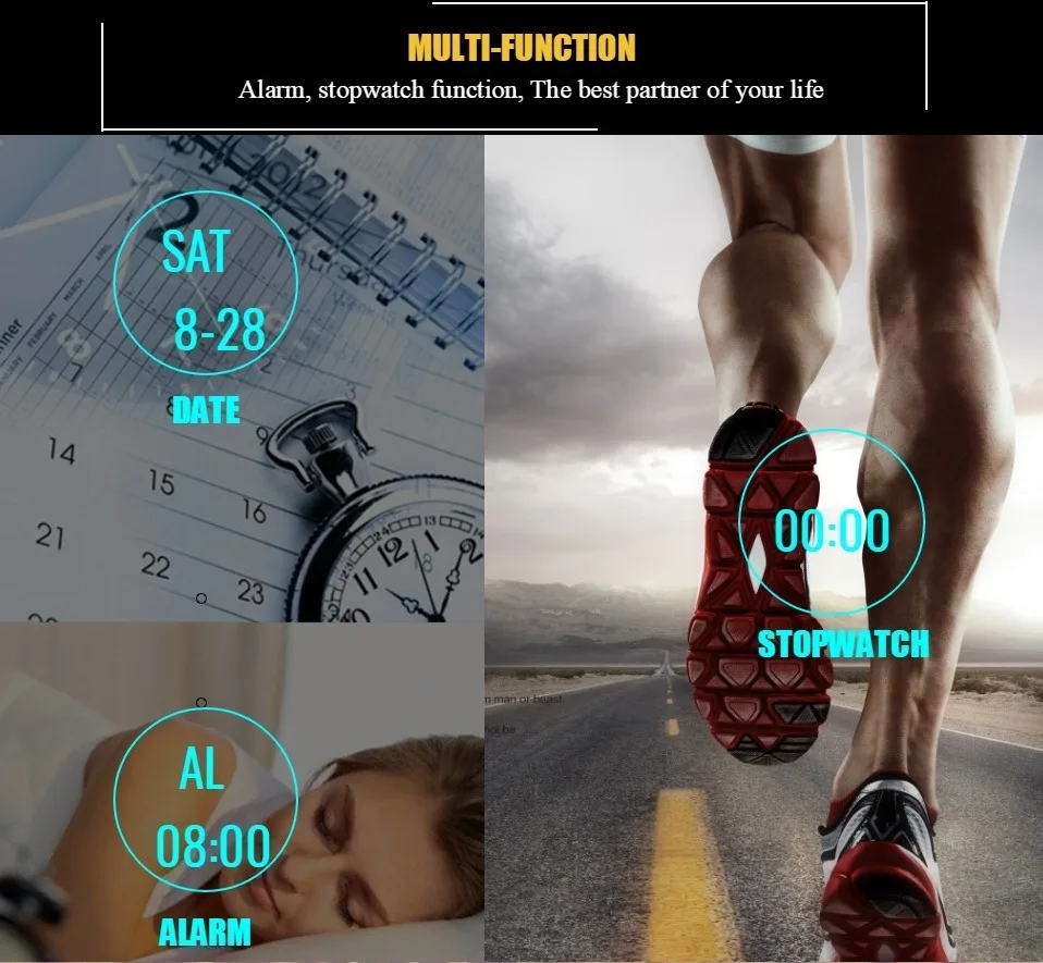 Мужские наручные часы OHSEN с двойным дисплеем водонепроницаемые до 50 м уличные