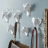 home wall decoration coat hat hook rack holder creative animal shaped deer elephant giraffe horse wall hanger room decor