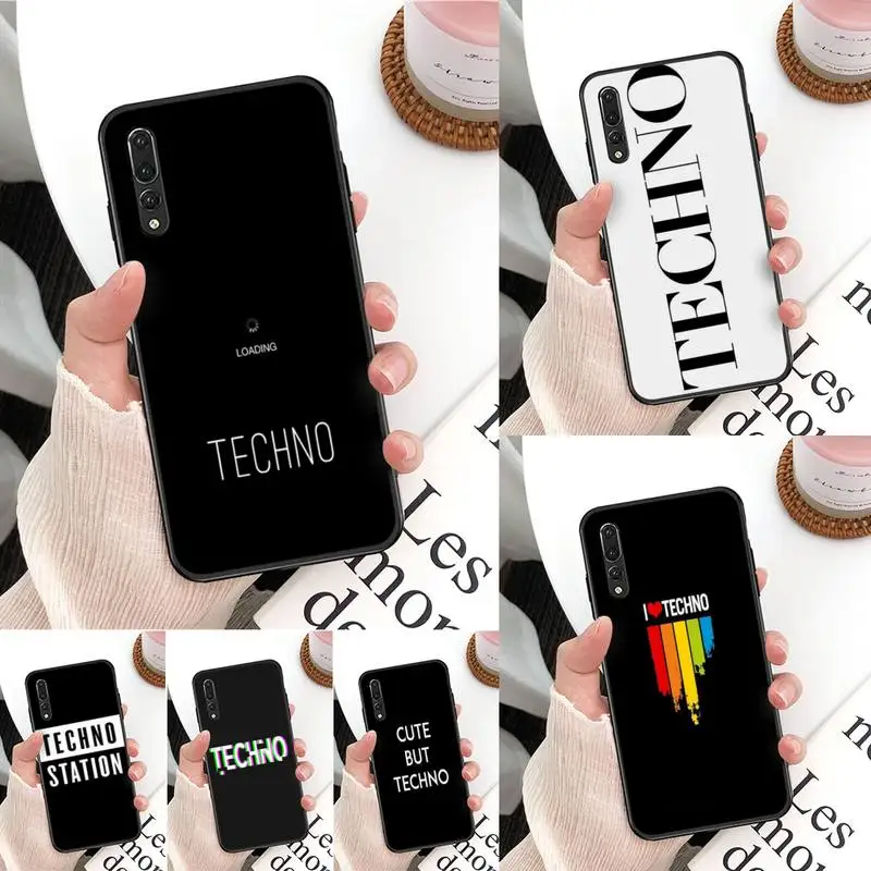 

Yinuoda Techno Music Black Phone Case For Huawei Mate 30 Pro P20 P30 P40 pro lite Y7 Y6 2019 case for Honor 8X 8A 10 20lite 10i