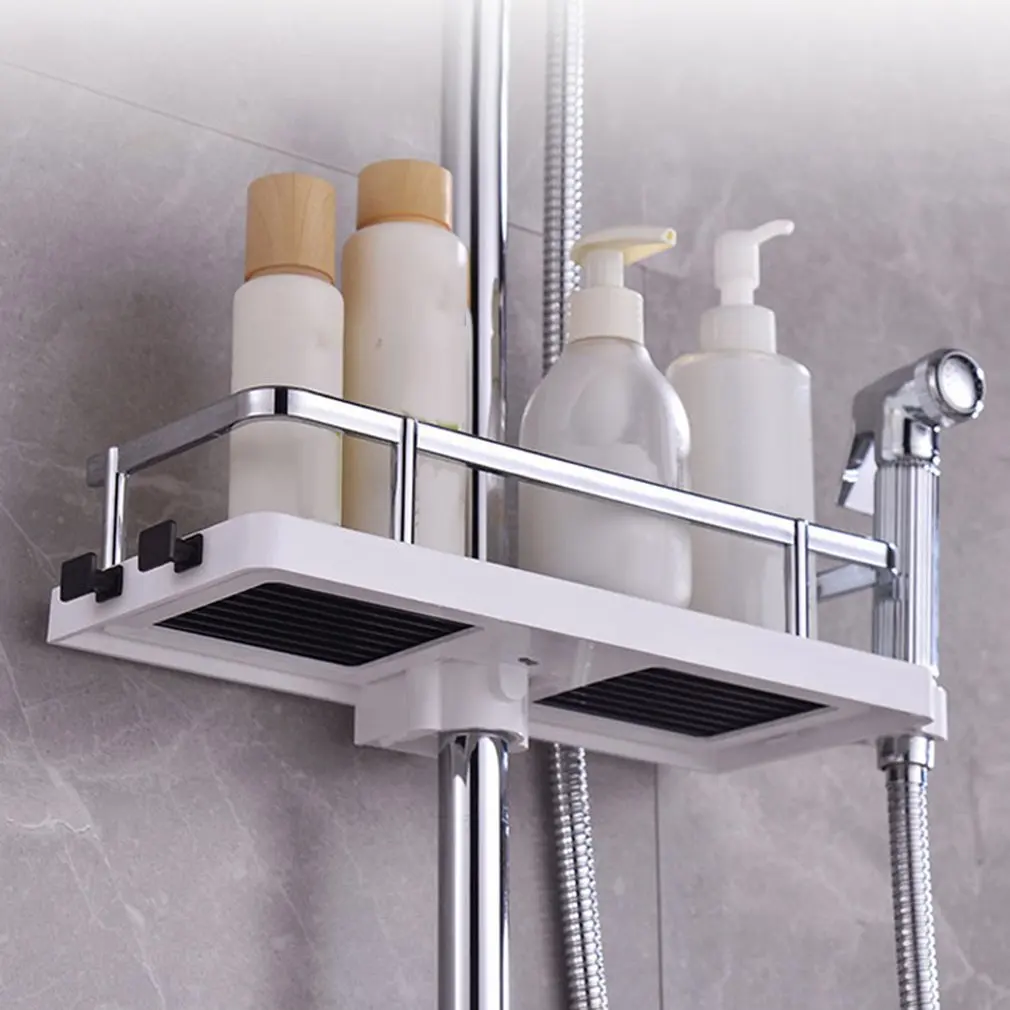 

Shower Storage Holder Rack Organizer Bathroom Shelf Shampoo Tray Stand No Drilling Floating Shelf For Wall Household Item