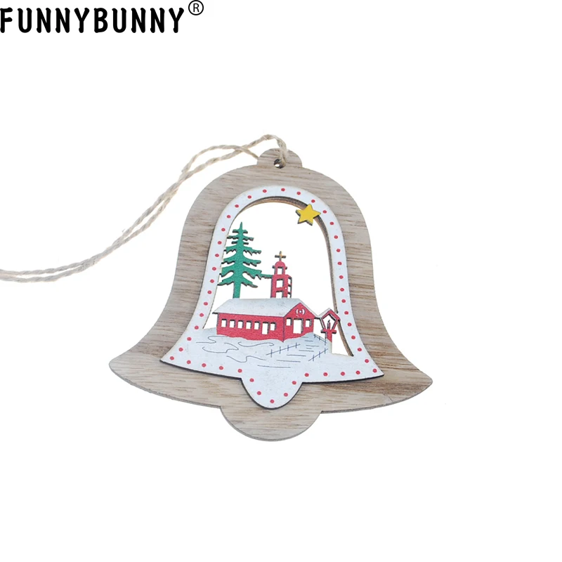 FUNNYBUNNY рождественские украшения подвески Деревянные Колокольчики Санты