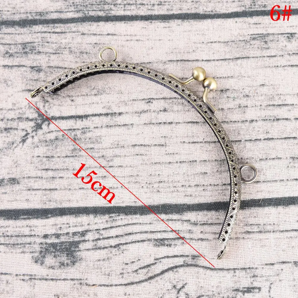 7Sizes Metal Purse Frame Ring Kiss Clasp Handle For Bag DIY Antique Brass Craft Making Wallet Clip | Багаж и сумки