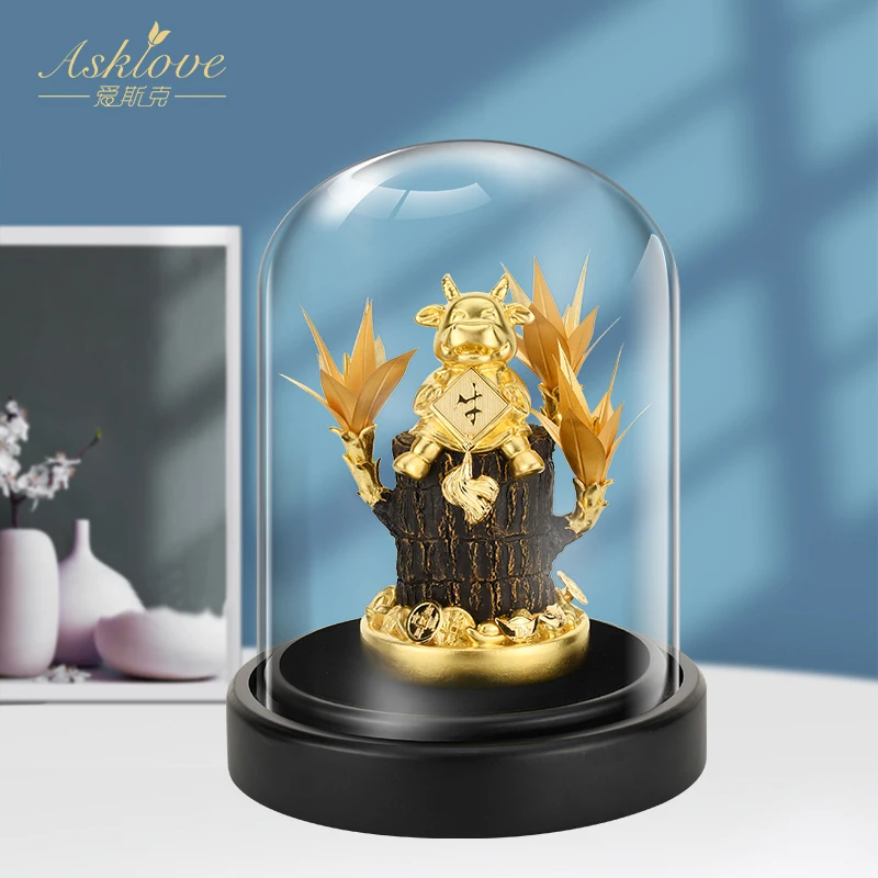 2021 китайская фотография счастливое дерево домашняя статуэтки из золотой фольги