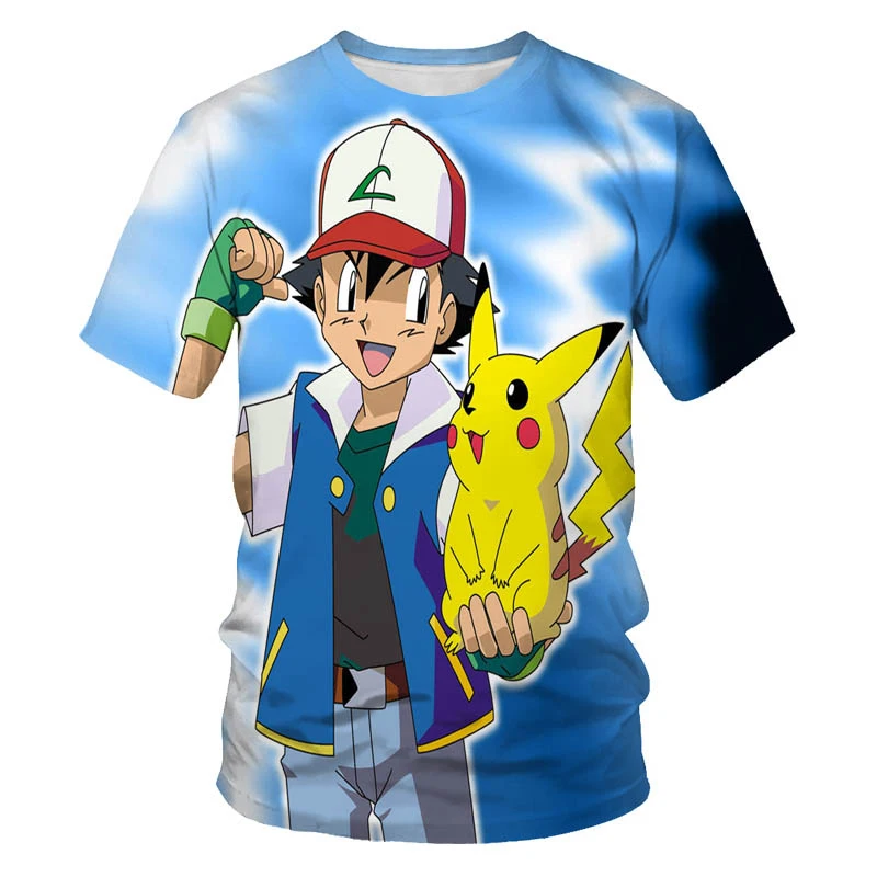 Футболка с 3D-принтом аниме для мужчин и женщин милая пика свободная повседневная