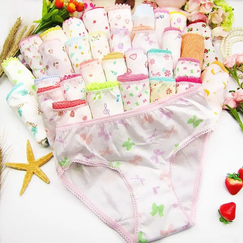 12 шт./лот нижнее белье для маленьких девочек хлопковые трусы детские короткие