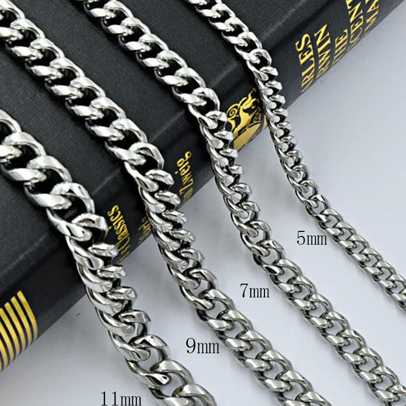 Из нержавеющей стали ожерелье из золотых цепей мужские кубинское звено ожерелья