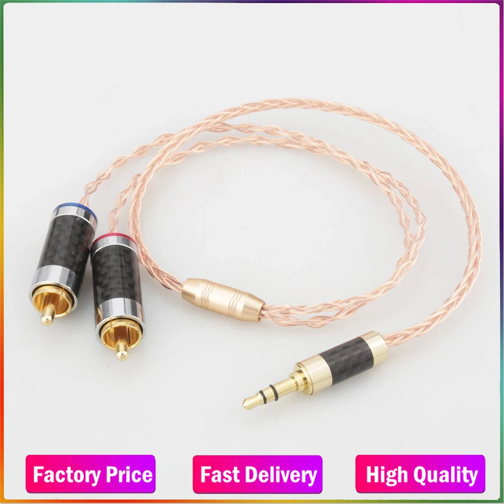 

HIFI 0.5m,1m,1.5m,2m,3m,5m 3.5mm to 2 RCA Audio cable 3.5MM male to 2 Rca Male Stereo Cable for MP3 DVD Amplifier