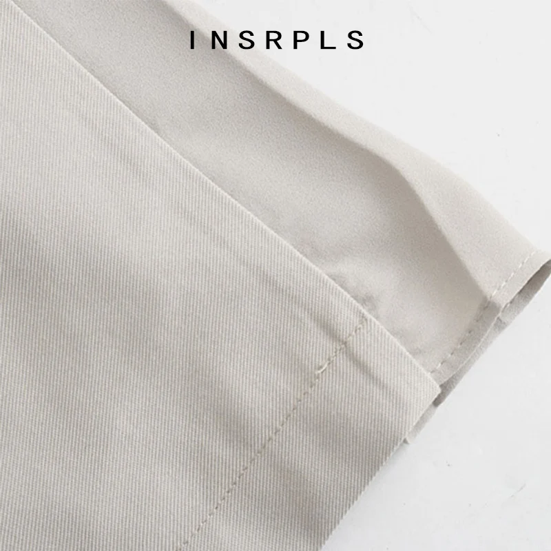 

INSRPLS Women Fashion Back Pleated Double Breasted Trench Coat Vintage Long Sleeve With Belt Female Outerwear Chic Overcoat