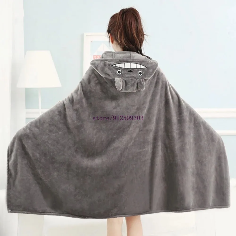 

165x100cm/165x110cm Thicken Plush Toy Stuffed Totoro Cloak Blanket Air Conditioning Blankets Mantys Cape Gifts for Kids Girls