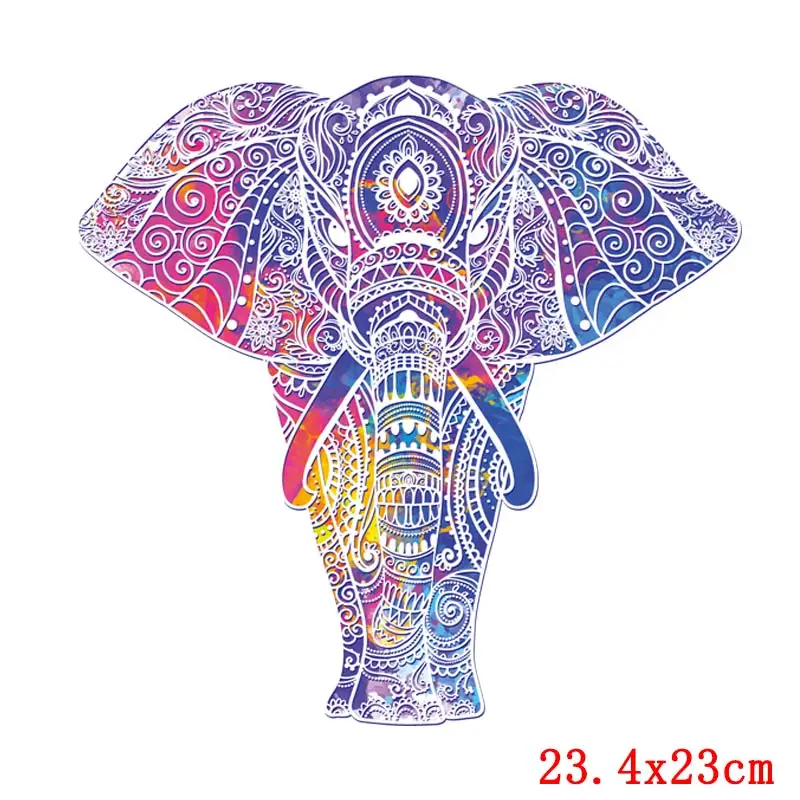 Pulaqi DIY Elephant Patch Iron on Transfer for Clothing Vinyl Heat Thermal Patches Stripes Clothes Stickers Badges | Дом и сад