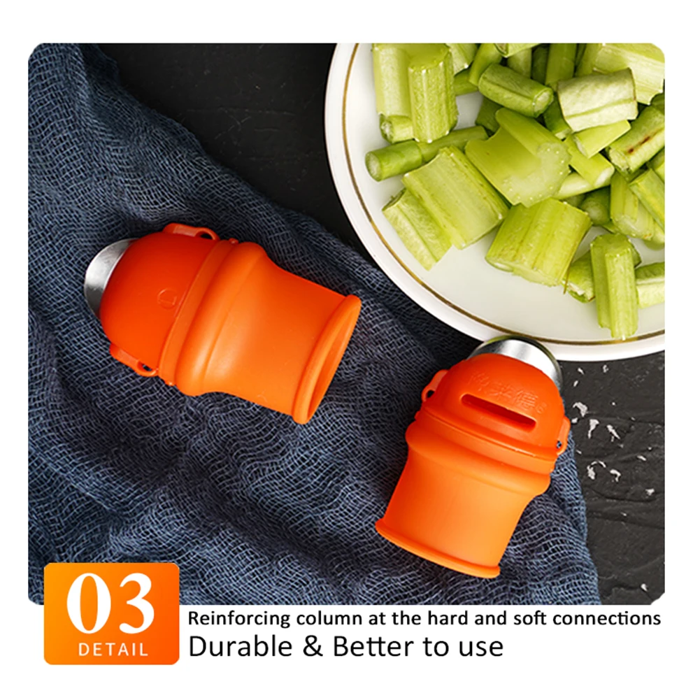 

1 Set Silicone Finger Protector With Blade For Fruits Vegetable Thumb Knife Finger Guard Kitchen Gadgets Kitchen Accessories