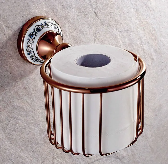 rose red gold color brass ceramic bathroom accessories set bath hardware towel bar soap dish toilet paper holder robe hook mm012 free global shipping