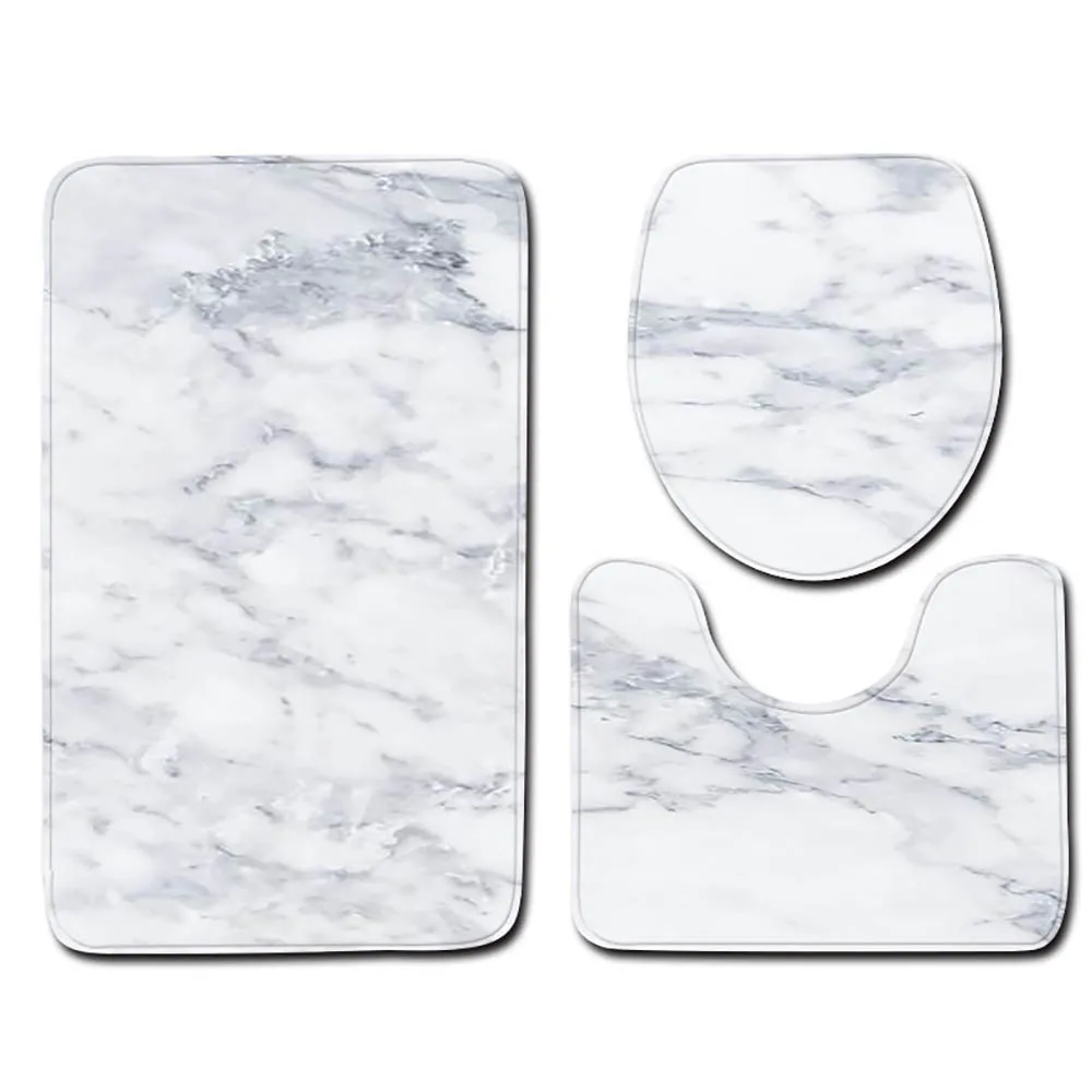 

3pcs Toilet Cover Seat Non-slip Soft Toilet Cover Bath Mat Bathroom Accessories Kitchen Carpet Doormat Home Decoraction Tool