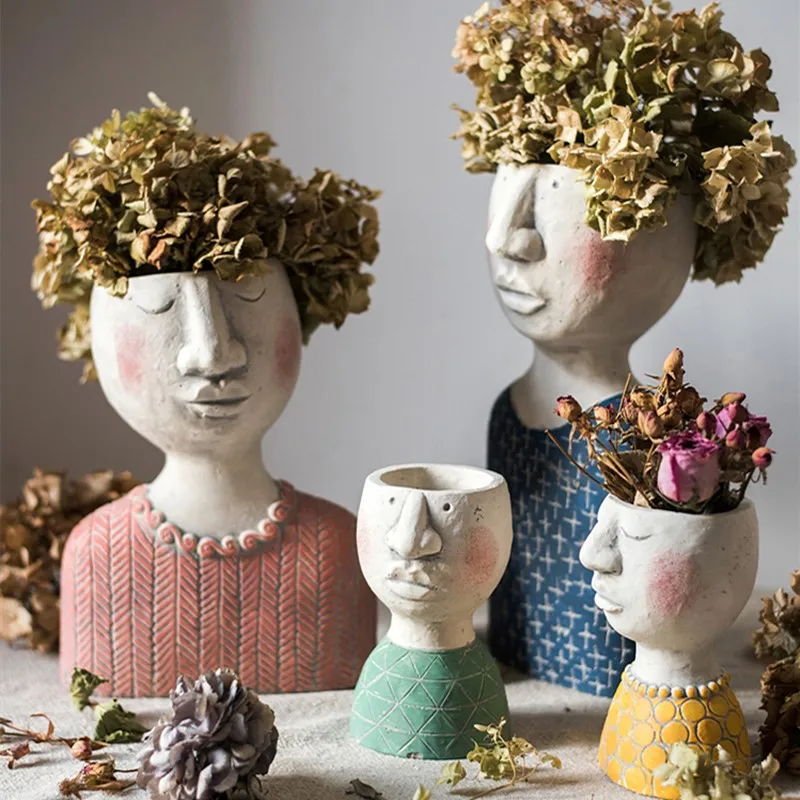 Керамические маленькие горшки для растений поэт сад портрет цветочный горшок