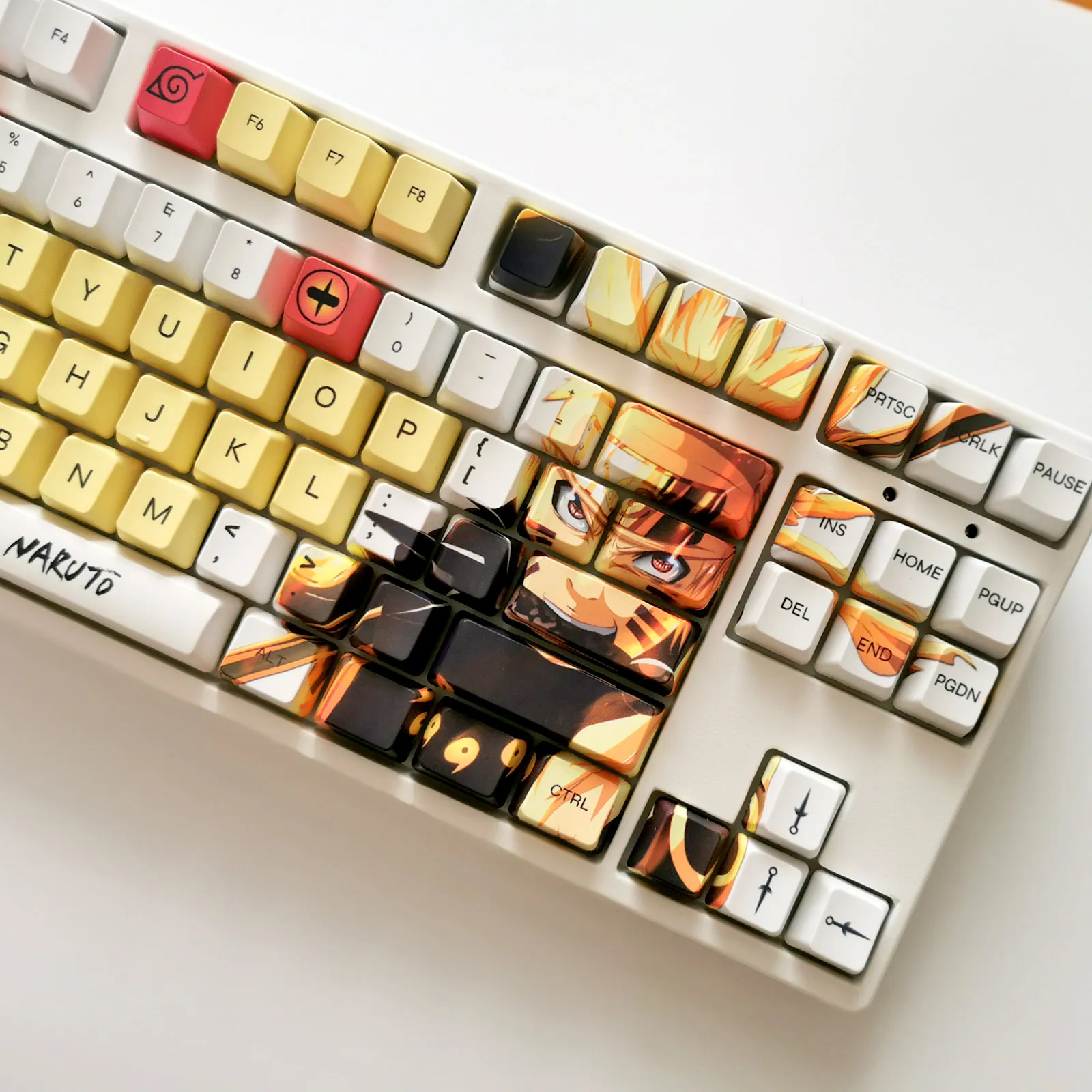 

Колпачки для клавиш с японским аниме Narut-o, материал ПБТ, набор ключей 108 для механической клавиатуры 104 87, колпачки только для клавиш с профил...