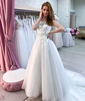 princess wedding dress 2021 a line sleeveless lace appliques bridal gown robe elegant crystal beading lady sweep train greacful