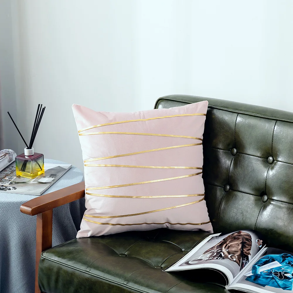 Бархатный компактный чехол для подушки золотого цвета Европейский Классический