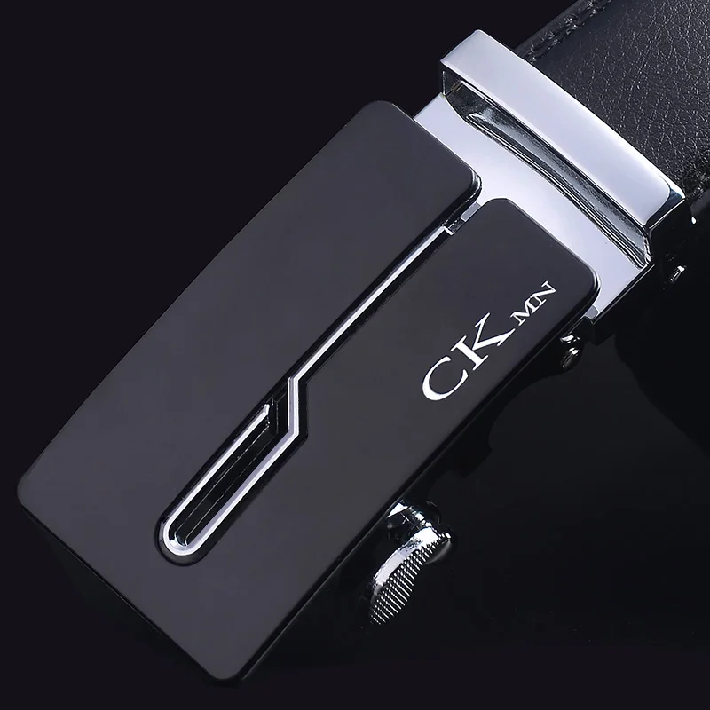 CKMN Brand Men's Genuine Leather Strap High Quality Leather Belt For Men Fashion Automatic Buckle Black Leather Belts For Men
