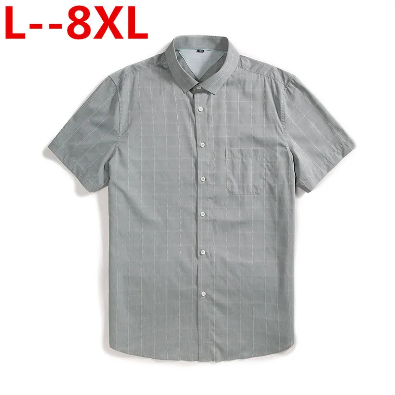 Рубашка мужская клетчатая из чистого хлопка повседневная модная однотонная