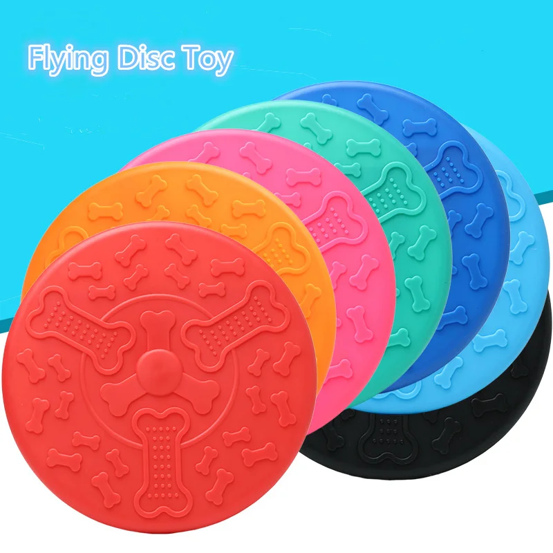 

Резиновые летающие диски, игрушка для собак, летающая блюдце, устойчивая Жевательная мягкая игрушка для щенков, тренировочные интерактивны...
