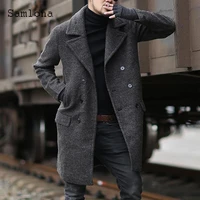 mens double breasted wool blend coats 2022 spring lapel collar retro jacket winter velvet outerwear sexy fashion men clothing
