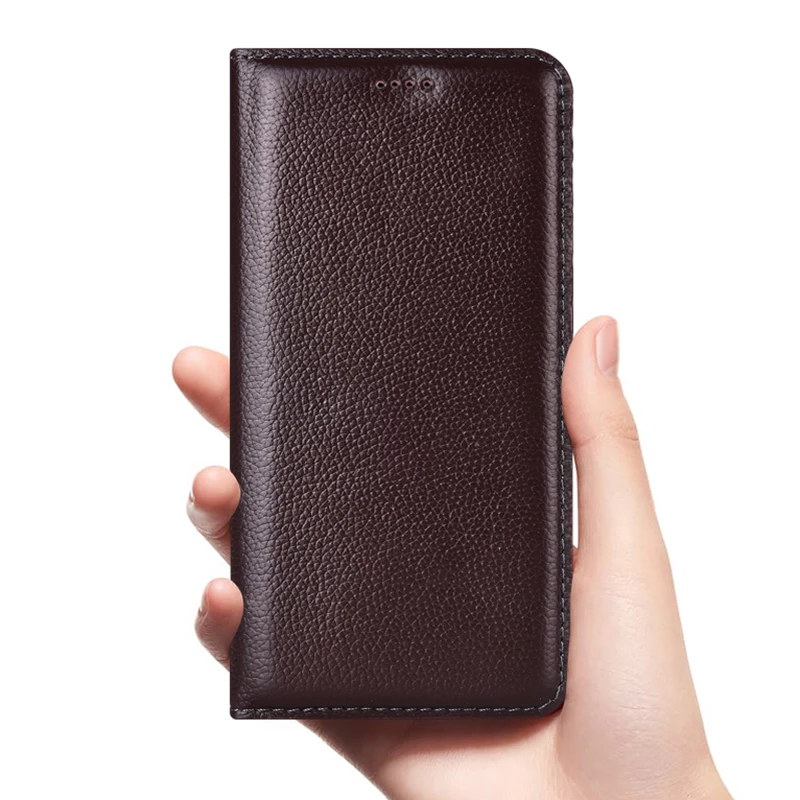 Чехол-книжка из натуральной кожи с рисунком личи для OPPO Realme X XT X2 2 3 3i 5 Q Pro C1 C2 Reno Z 2Z