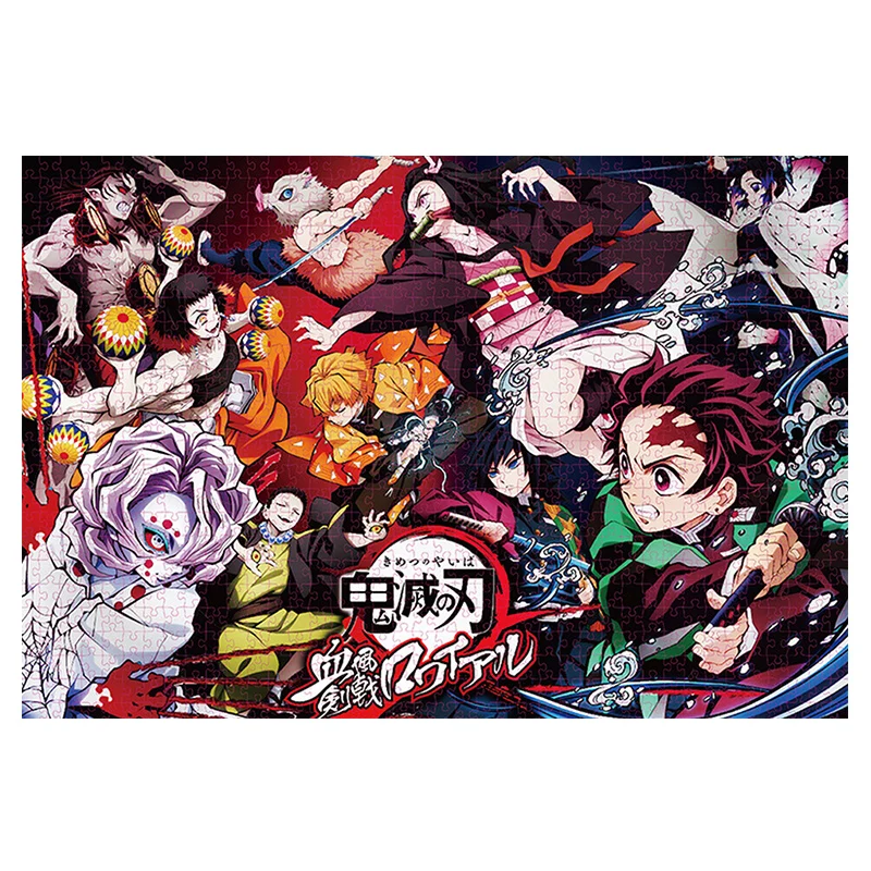 

1000Pcs Puzzles Cartoon Anime Demon Slayer Kimetsu No Yaiba Paper Kamado Tanjirou Jigsaw Puzzle for Adult Kids Eductational Toys