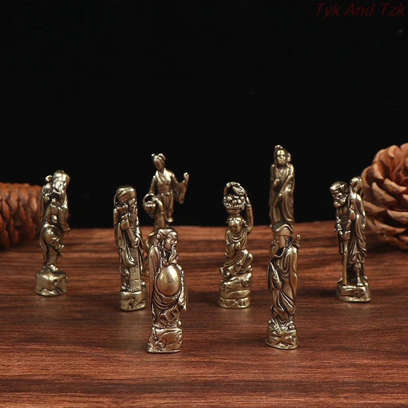 Ручная работа в стиле ретро латунь Восемь Бессмертных пересечение моря статуя DIY
