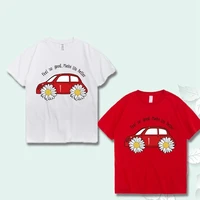red car daisy tire daisy plant flowers pattern on clothes applique decor heat transfer for clothing printed clothing accessories