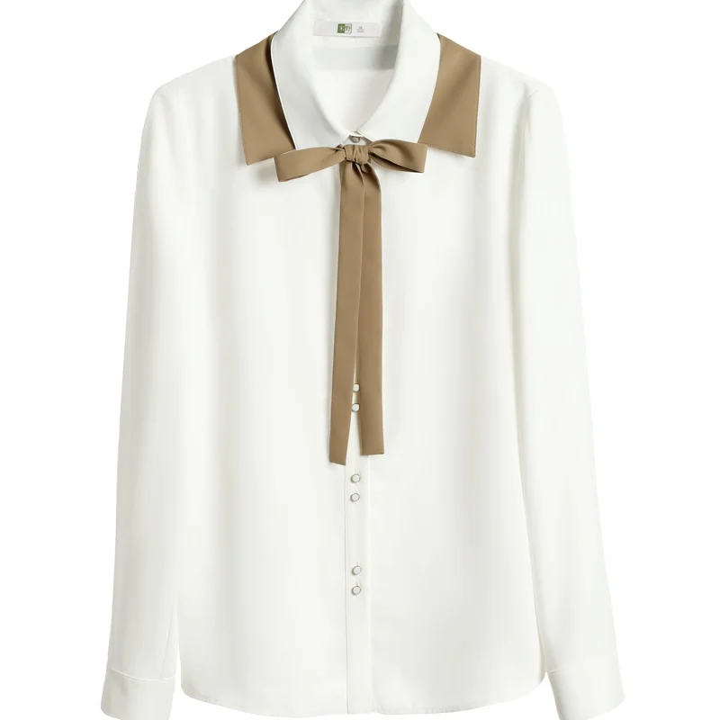 

Shirt Women's Chiffon Long Sleeve 2021 Early Autumn New Business Fashion Design Sense Niche White Shirt Large Size Top